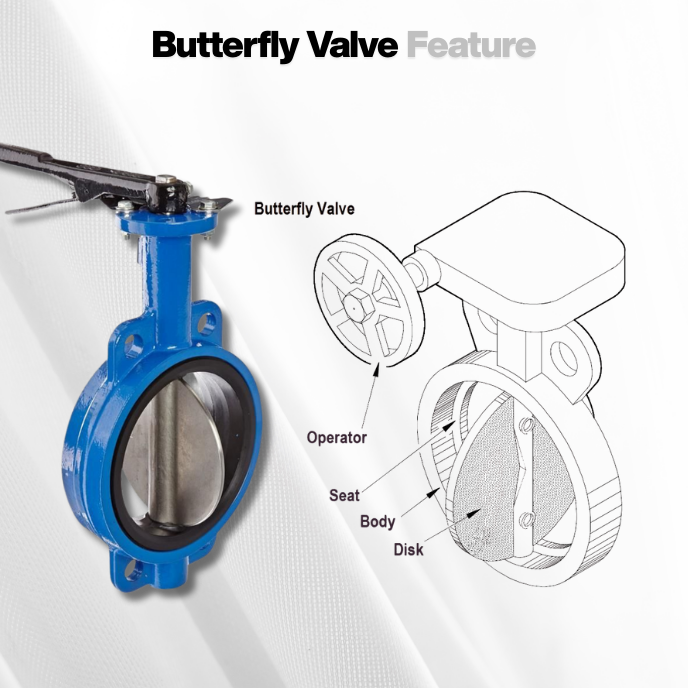 Butterfly valve pada mixing tank untuk mengatur aliran cairan di industri makanan, minuman, dan farmasi.