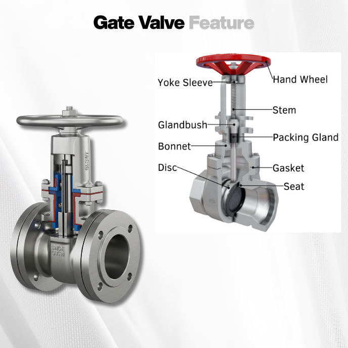 Gate valve pada mixing tank untuk membuka dan menutup aliran cairan secara penuh