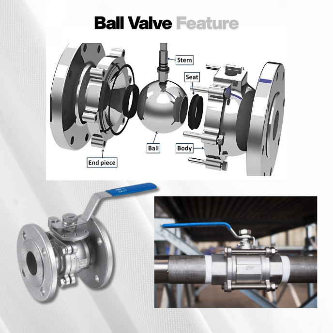 Gambar ilustrasi ball valve pada mixing tank untuk menjelaskan pengertian, jenis, fungsi, dan contoh penggunaannya di industri.