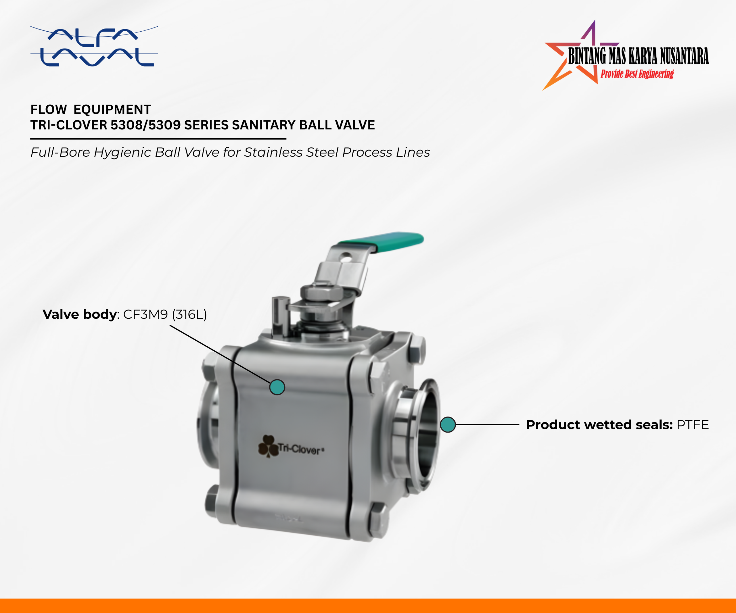 Full-Flow Sanitary Ball Valve for Hygienic Process Systems