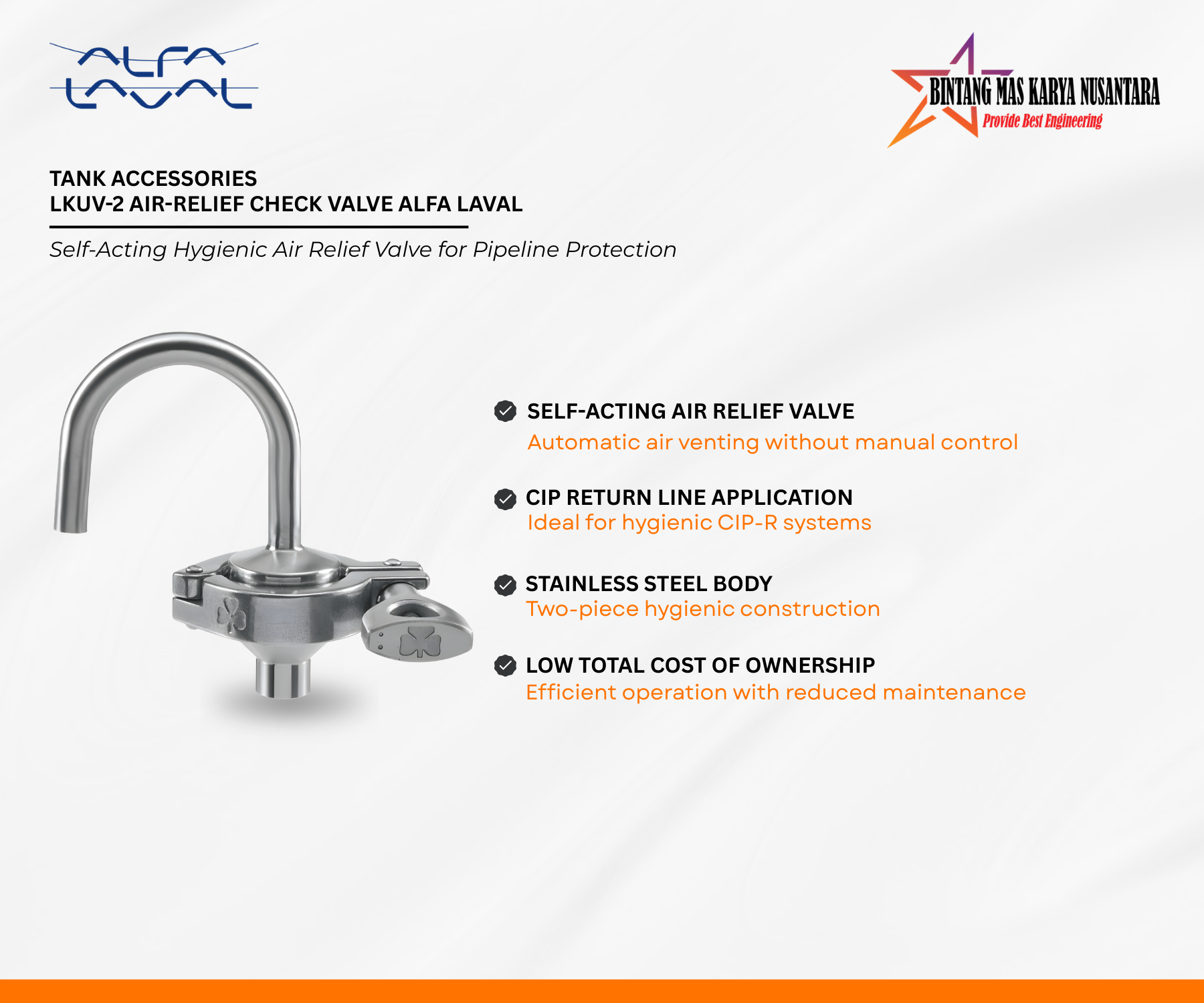 LKUV-2 Air-Relief Check Valve By Alfa Laval