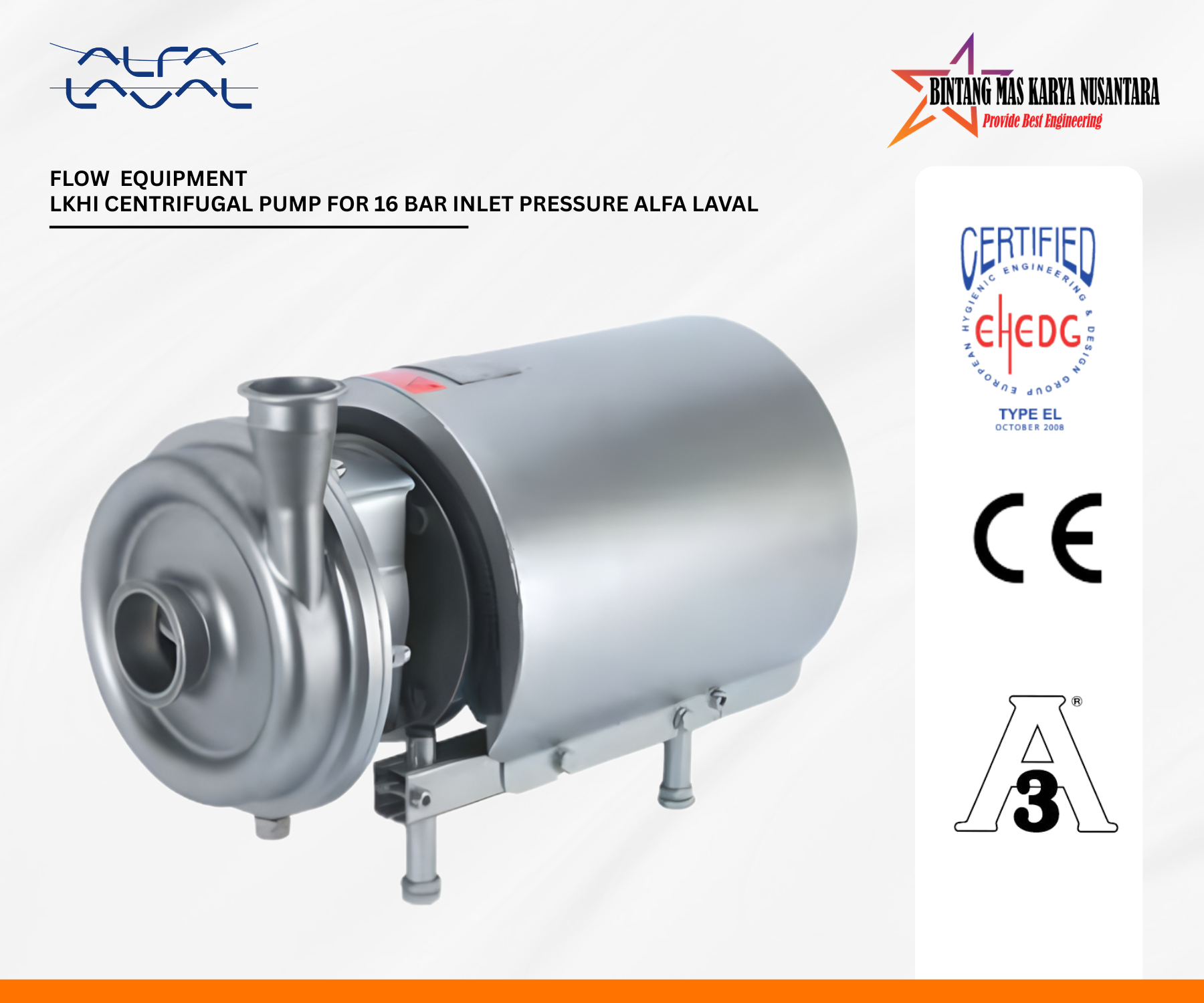 LKHI Centrifugal Pump for 16 bar Inlet Pressure Alfa Laval