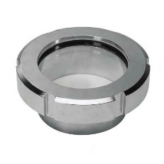 Union Sight Glass based on DIN 11851 Alfa Laval – kaca inspeksi higienis stainless steel untuk memantau proses cairan di tangki dan mixer industri makanan, minuman, dan farmasi.