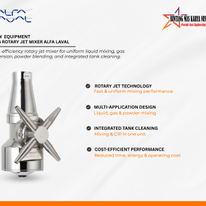Alfa Laval IM 15 Rotary Jet Mixer for liquid mixing, gas dispersion, powder blending, and tank cleaning in hygienic process vessels
