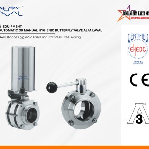 LKB Butterfly Valve Alfa Laval stainless steel automatic or manual valve for hygienic pipe systems