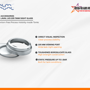 LKS 105 Tank Sight Glass Alfa Laval – kaca inspeksi higienis stainless steel untuk tangki industri makanan, minuman, farmasi, dan kimia.