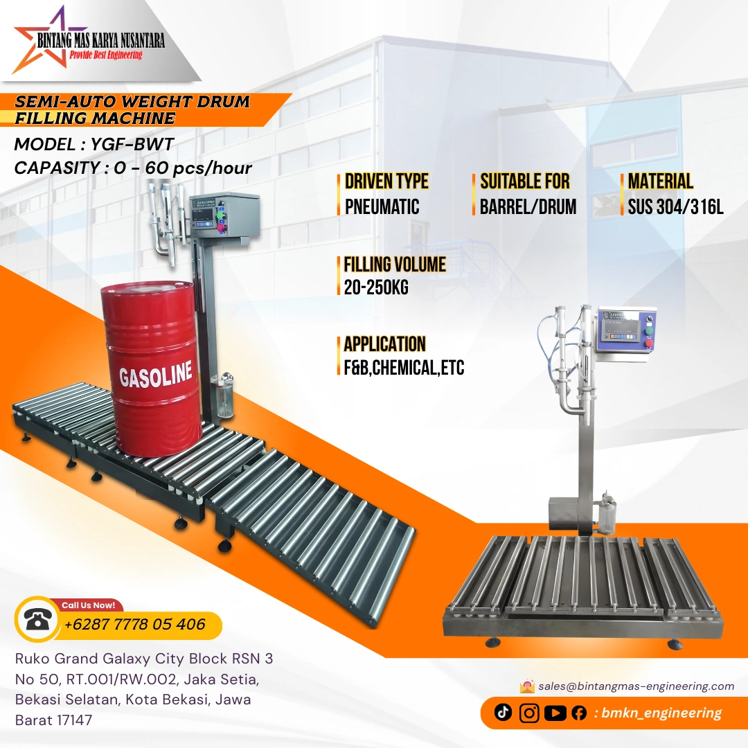 Semi-Automatic 20–250 KG Barrel & Drum Filling Machine