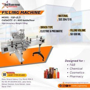 Two Head Liquid Pneumatic Filling Machine up to 500 ml