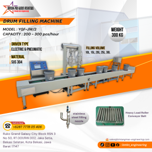 Two nozzle drum filling machine for liquid and chemical filling with 10–30 liter capacity