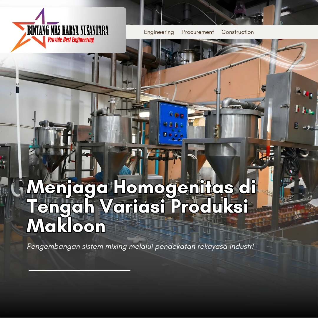 Pengembangan sistem mixing melalui pendekatan rekayasa industri Mesin mixing eksisting pada pabrik makloon kosmetik yang dioptimalkan melalui pendekatan rekayasa industri