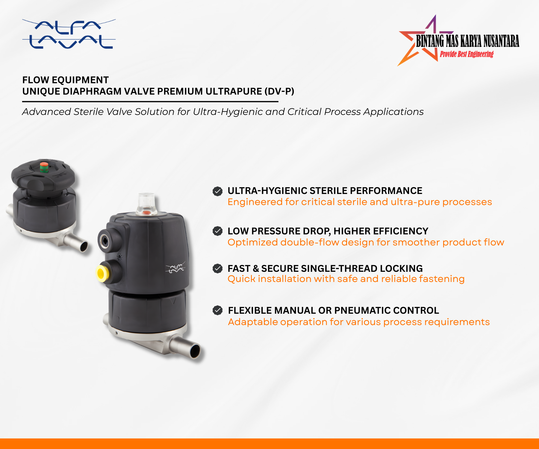 Unique Diaphragm Valve Premium UltraPure (DV-P)