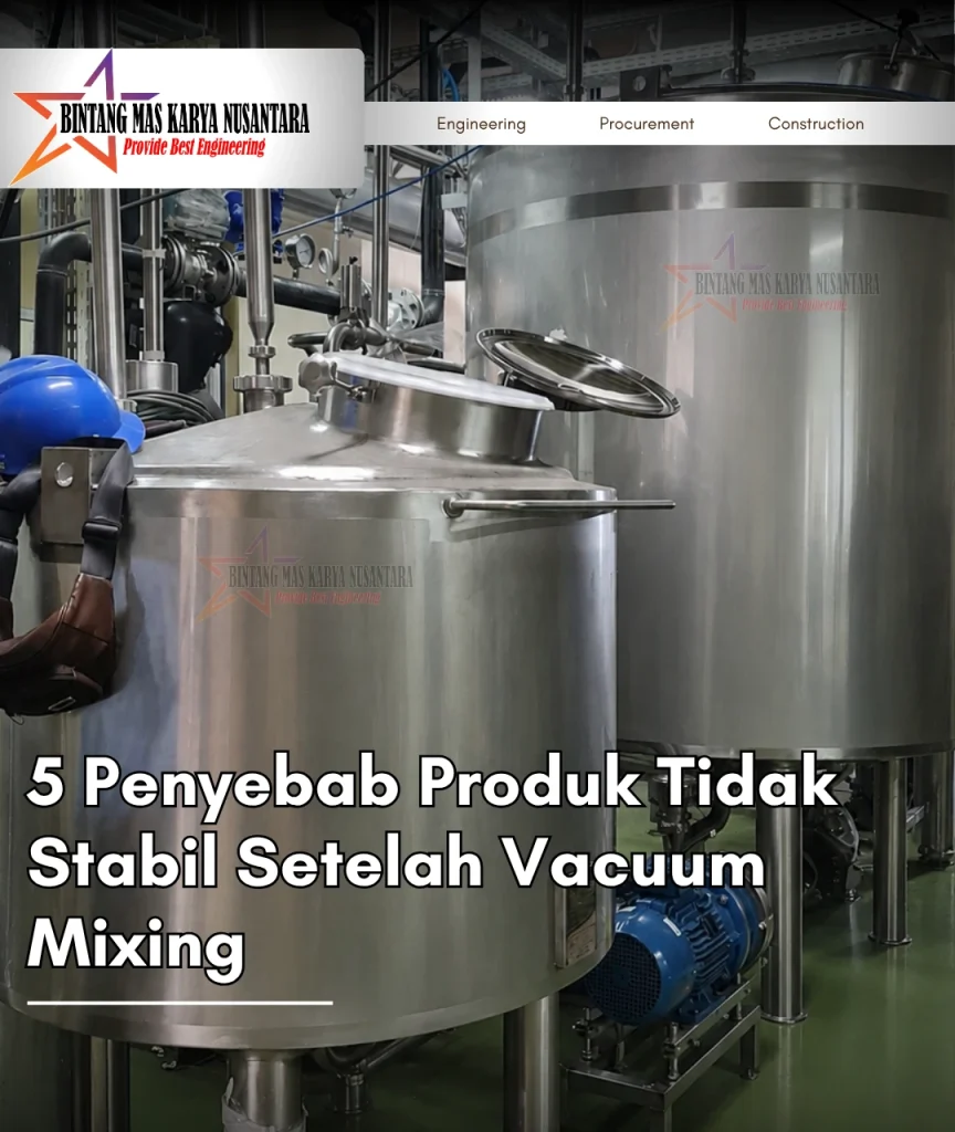Vacuum mixing tank stainless steel digunakan untuk meningkatkan homogenitas dan stabilitas produk selama proses produksi