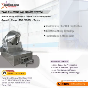 Powder Mixer 2D Mixer untuk Pencampuran Powder dan Granule Industri